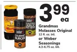 Safeway Grandmas Molasses Original or Weber Seasonings offer