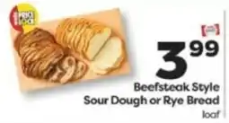 Weis Markets Beefsteak Style Sour Dough or Rye Bread loaf offer