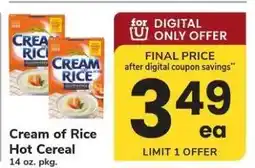 Safeway Cream of Rice Hot Cereal offer