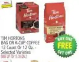 Ingles Markets Tim Hortons bag or k-cup coffee offer