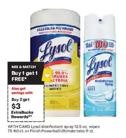 CVS Lysol disinfectant spray or wipes offer