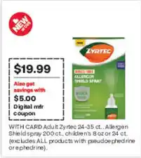 CVS Zyrtec Allergy Shield Spray offer