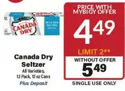 Big Y Canada Dry Seltzer offer