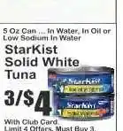 Key Food StarKist Solid White Tuna offer