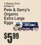 Key Food Pete & Gerry's Organic Extra Large Eggs offer