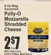 Key Food Polly-O Mozzarella Shredded Cheese offer