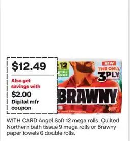 CVS Brawny 3 ply bath tissue offer