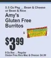 Key Food Amy's Gluten Free Burritos offer