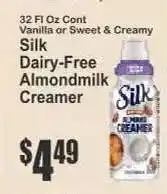 Key Food Silk Dairy-Free Almondmilk Creamer offer