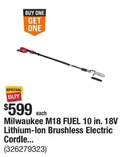 The Home Depot Milwaukee M18 FUEL 10 in. 18V Lithium-Ion Brushless Electric Cordle... offer