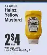 Key Food Heinz Yellow Mustard offer