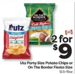 Weis Markets Utz Party Size Potato Chips or On The Border Fiesta Size offer