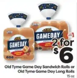 Weis Markets Old Tyme Game Day Sandwich Rolls or Old Tyme Game Day Long Rolls offer