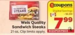 Weis Markets Weis Quality Sandwich Steaks offer