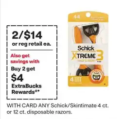 CVS Schick Xtreme 3 Face & Body Razors offer