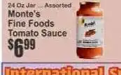 Key Food Monte's Fine Foods Tomato Sauce offer