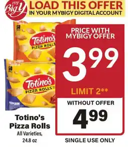 Big Y Totino's Pizza Rolls offer