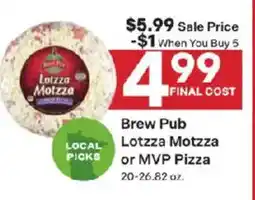 Coborn's Brew Pub Lotzza Motzza or MVP Pizza offer