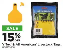 Mills Fleet Farm Y Tex & All American Livestock Tags offer