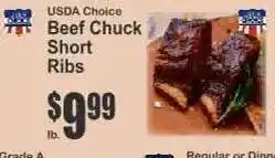 Key Food USDA Choice Beef Chuck Short Ribs offer
