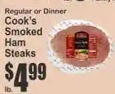 Key Food Cook's Smoked Ham Steaks offer