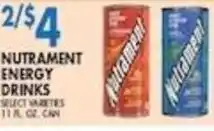 Compare Foods Nutrament energy drinks offer