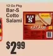 Key Food Bar-S Cotto Salami offer