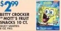 Compare Foods Betty Crocker or Mott's Fruit Snacks offer