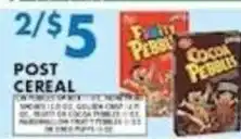Compare Foods Post cereal offer
