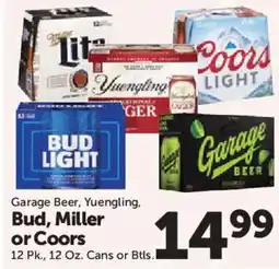 Food City Garage Beer, Yuengling, Bud, Miller or Coors offer