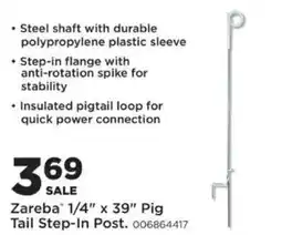 Mills Fleet Farm Zareba 1/4" x 39" Pig Tail Step-In Post offer