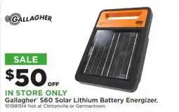 Mills Fleet Farm Gallagher S60 Solar Lithium Battery Energizer offer