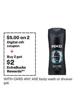 CVS Any Axe body wash or shower gel offer
