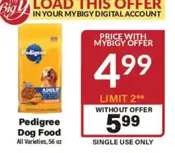 Big Y Pedigree Dog Food offer