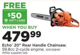 Mills Fleet Farm Echo 20" Rear Handle Chainsaw offer