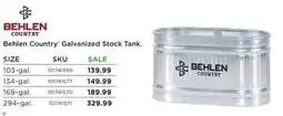 Mills Fleet Farm Behlen Country galvanized stock tank offer