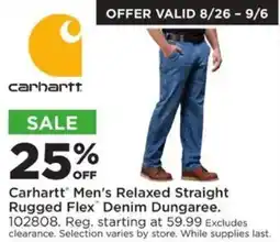 Mills Fleet Farm Carhartt Men's Relaxed Straight Rugged Flex Denim Dungaree offer