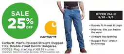 Mills Fleet Farm Carhartt Men's Relaxed Straight Rugged Flex Double-Front Denim Dungaree offer
