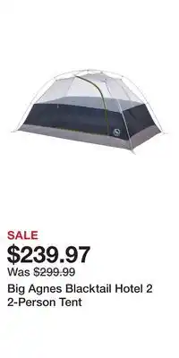 Cabela's Big Agnes Blacktail Hotel 2 2-Person Tent offer