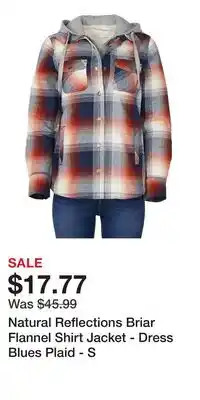 Cabela's Natural Reflections Briar Flannel Shirt Jacket - Dress Blues Plaid - S offer