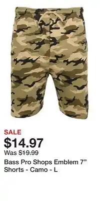 Cabela's Bass Pro Shops Emblem 7 Shorts - Camo - L offer
