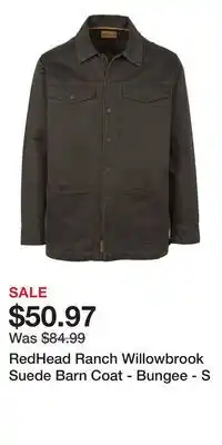 Cabela's RedHead Ranch Willowbrook Suede Barn Coat - Bungee - S offer
