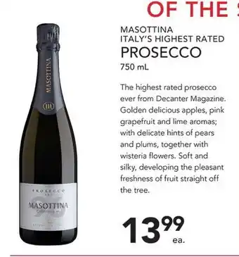 Pete's Fresh Market MASOTTINA ITALY'S HIGHEST RATED PROSECCO offer