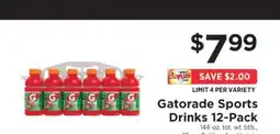 ShopRite Gatorade Sports Drinks 12-Pack offer