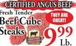 Chanatry's Hometown Market Angus Beef Fresh Tender Beef Cube Steaks offer