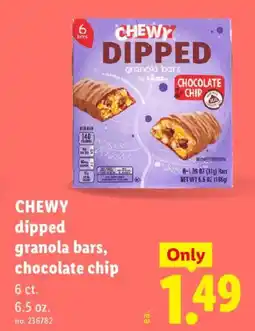 Lidl Chewy dipped granola bars, chocolate chip offer