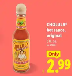 Lidl Cholula hot sauce, original offer