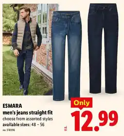 Lidl Esmara men's jeans straight fit offer