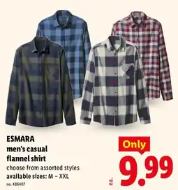 Lidl Esmara men's casual flannel shirt offer