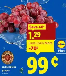 Lidl Lidl Plus red seedless grapes offer